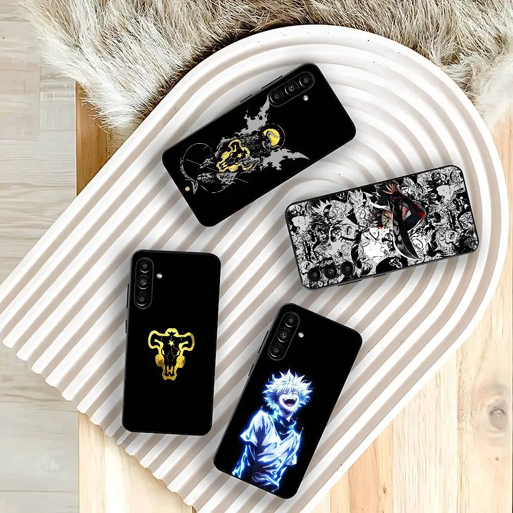 Black C-Clover A-Asta Phone Case For Samsung Galaxy A73,31,32,72,41,53,52,71,22,5G,Note,J7,8,9 Soft Black Cover