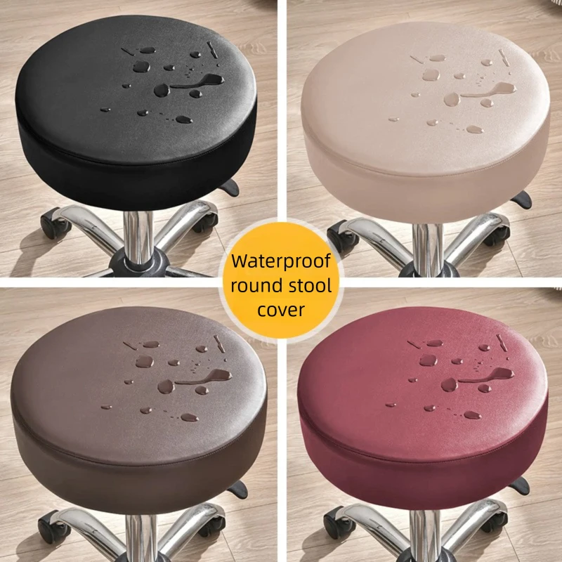 PU Leather round stool cover, waterproof chair cover, bar counter