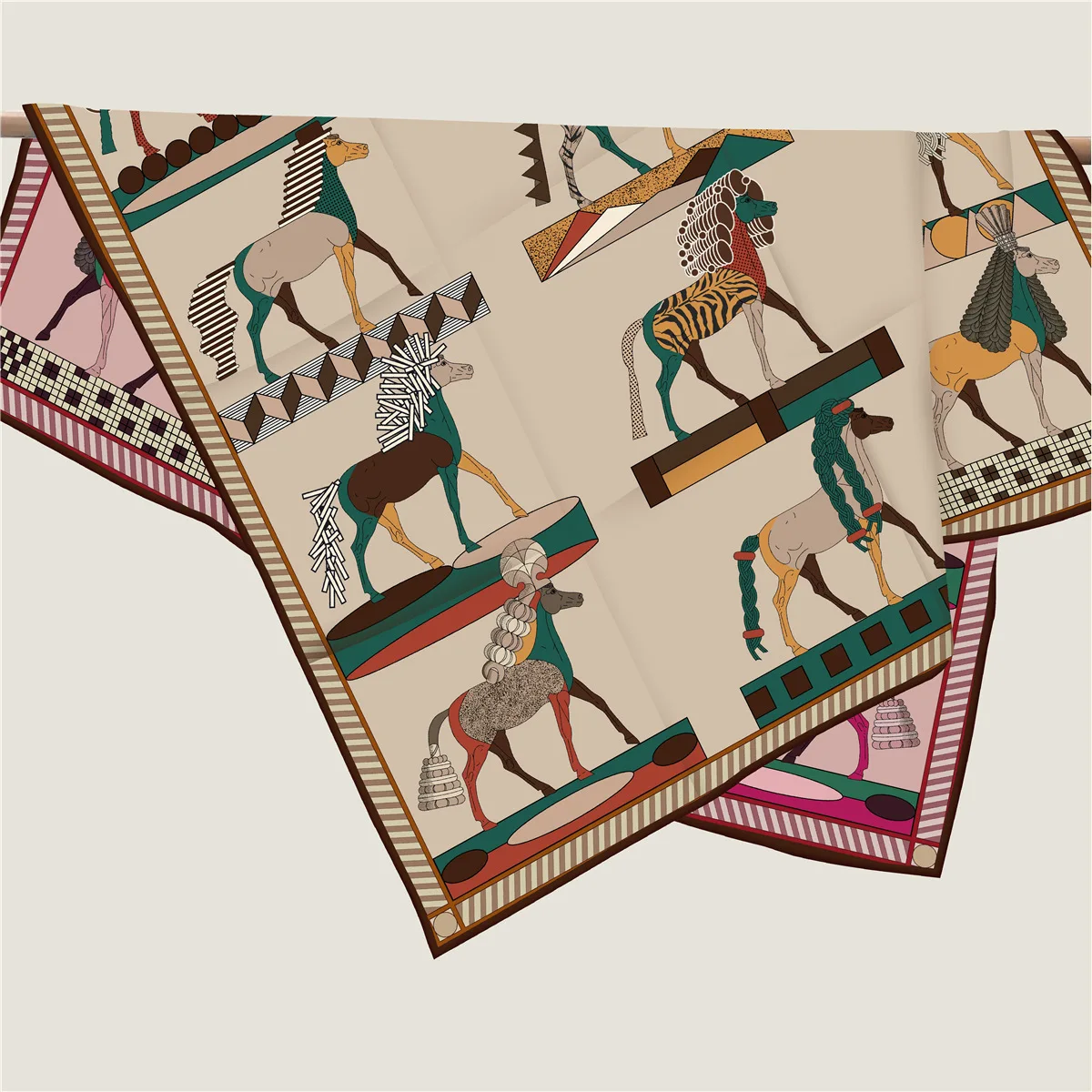 Image 6: Écharpe en soie double face 90 cm, carrée, bords roulés à la main, bandanas, foulards, ceintures de sac, décorations de cou, cadeaux de Noël et d'amour