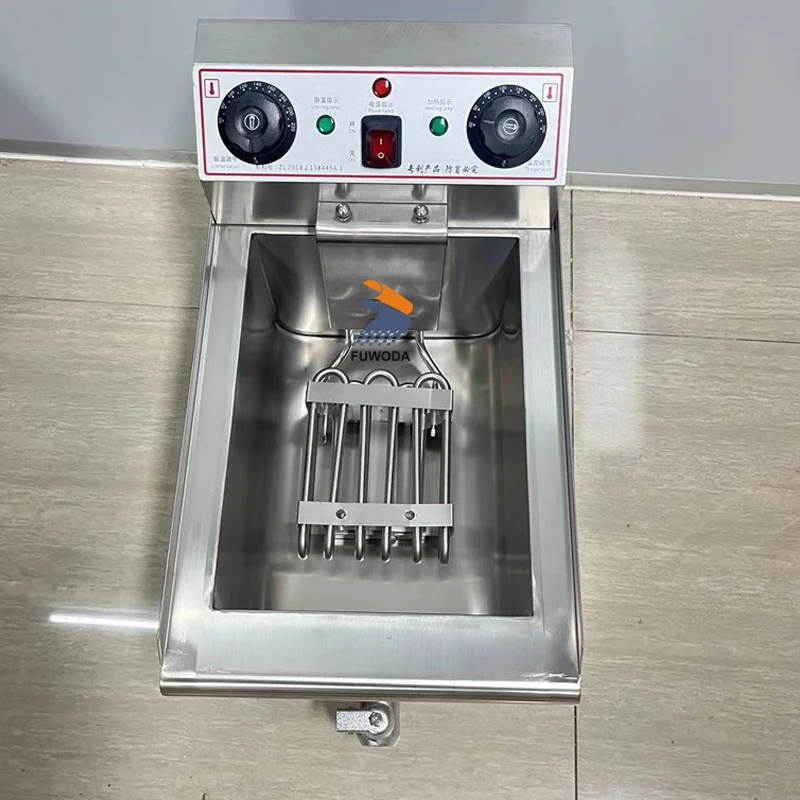 Commercial 10L Deep Fryer Electric 110/220V Chicken French Fries Fryer Reversible Heating Pipe Frying Oven Machine