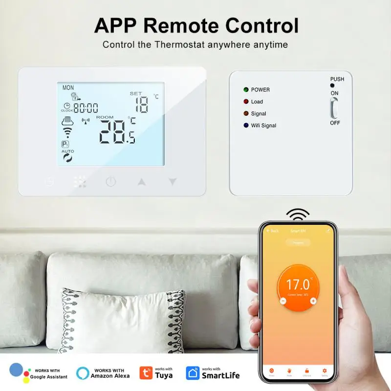 

Ntc Temperature Sensor For Floor Heating Electric Gas Wireless Wifi Wall Thermostat Temperature Controller Lcd Display