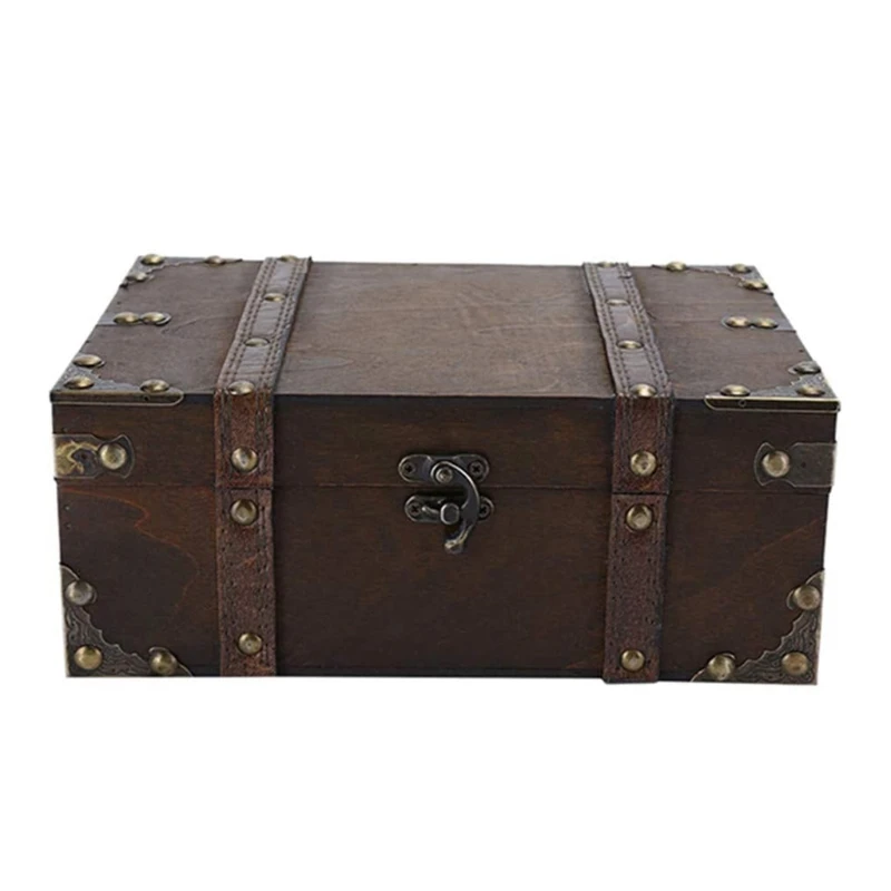 Retro Antique Vintage Wooden Treasure Chests Storage Box Jewellery Trinket Keepsake for Case Organizer Wood Vintage DropShipping