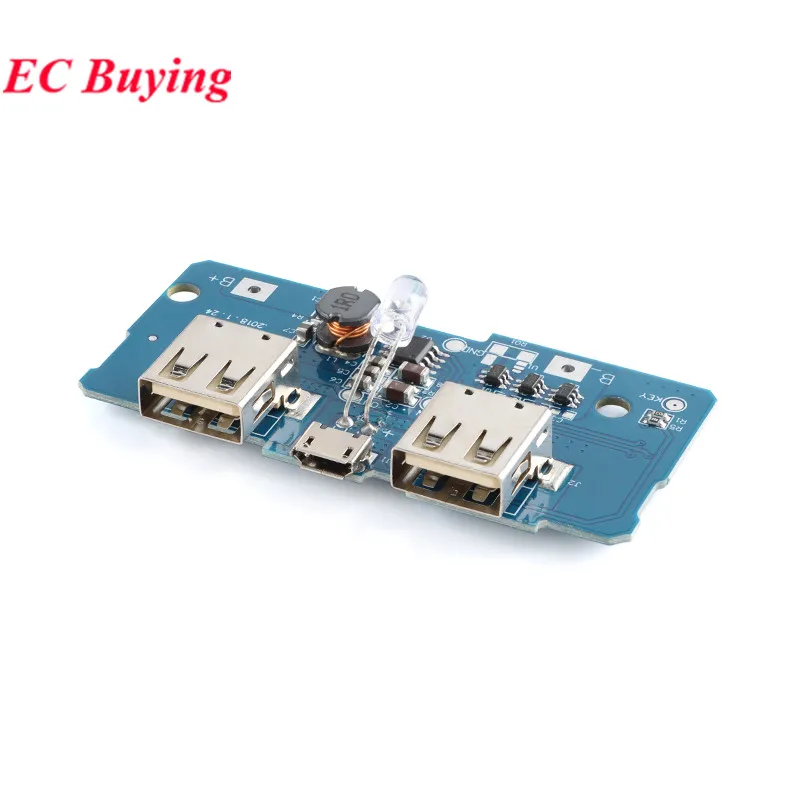 18650 5V 2A Power Bank Charger Module Charging Circuit Board Step Up Boost Power Supply Module 2A Dual USB Output 1A Input