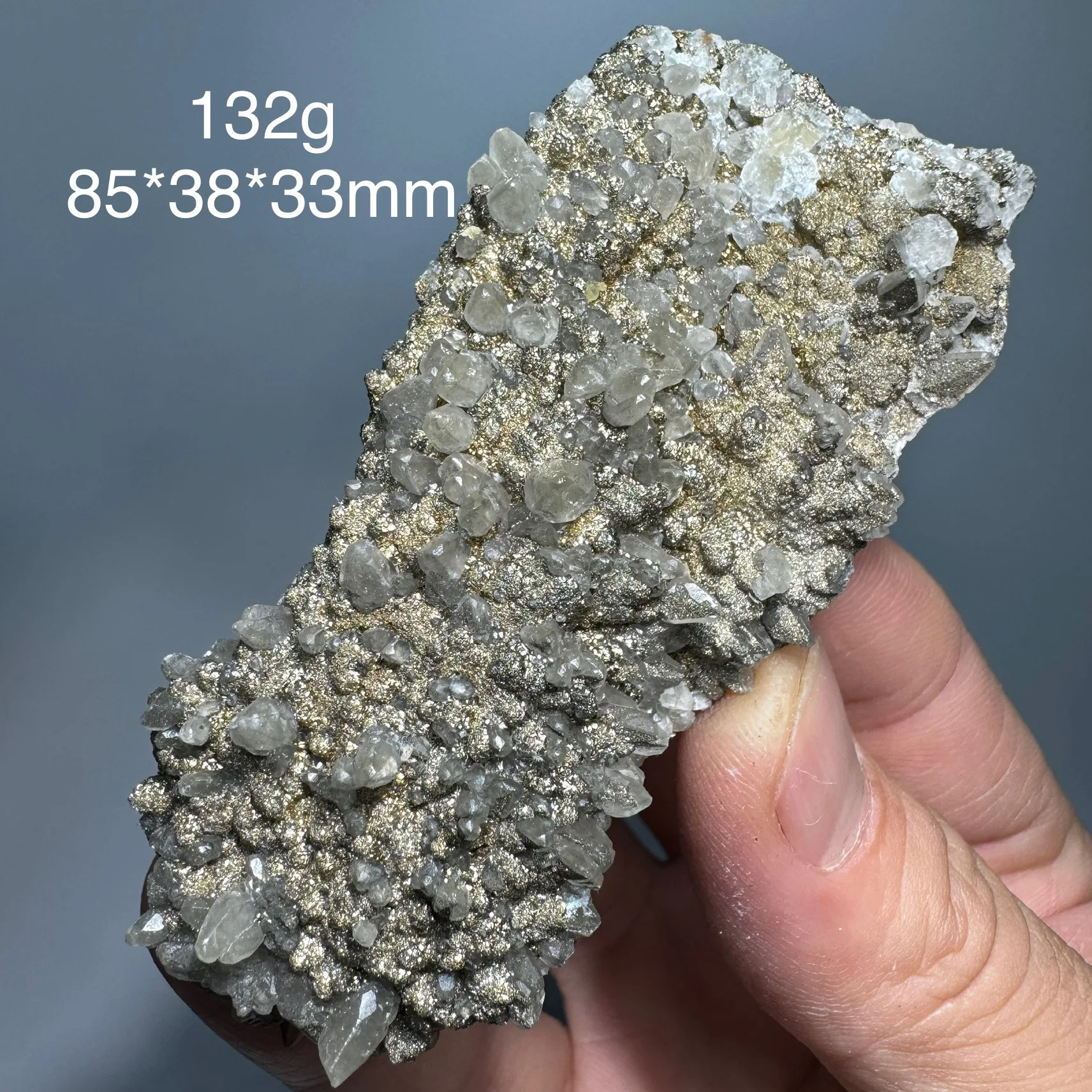Natural Calcite Clusters With Pyrite Symbiont Mineral Specimen Ore crystals Healing Stone Home Decor minor damage