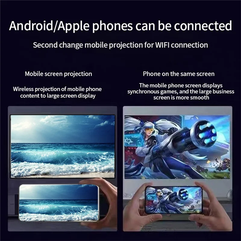 X10 Proyektor Mini Wifi 1080P HD Proyektor Universal Zoom Manual Proyektor Ponsel Pintar Film PC TV Tahan Lama dengan Steker Inggris