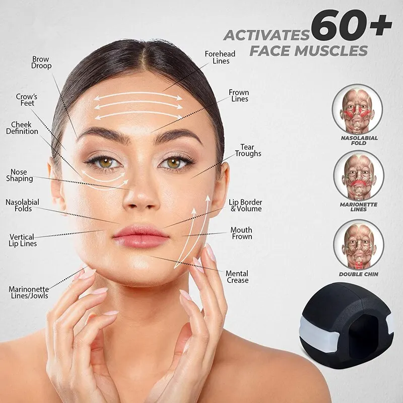 Jawline Exerciser Facial Jaw Muscle Toner Training Fitness Ball Anti-aging Food-grade Silica Face Chin Cheek Lifting Slimming image 2