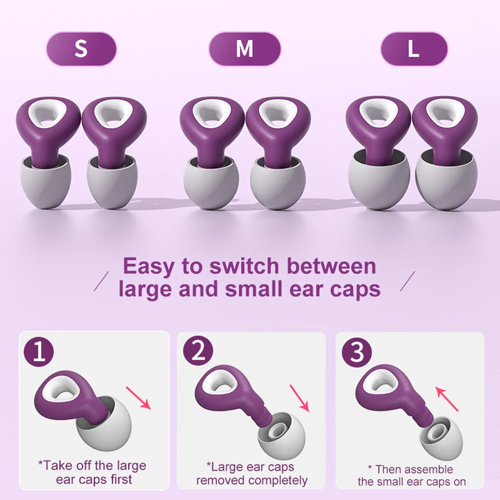 1 مجموعة الأذن المقابس للنوم Tapones الفقرة Dormir الحد من الضوضاء مقاوم للماء السباحة الأذن التوصيل حماية Oordopjes سدادات الأذن مجموعة