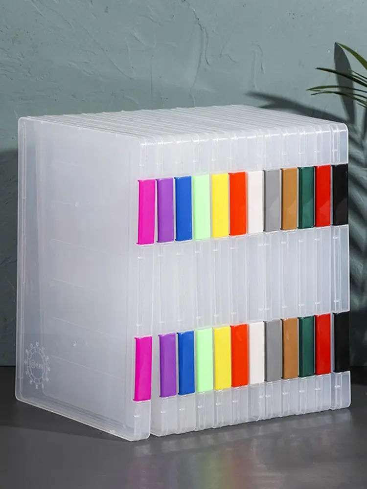 1PC Transparent File Box A4 Plastic PP File Box For School Students Multi-layer Portable Double-layer Data File Subject Classifi