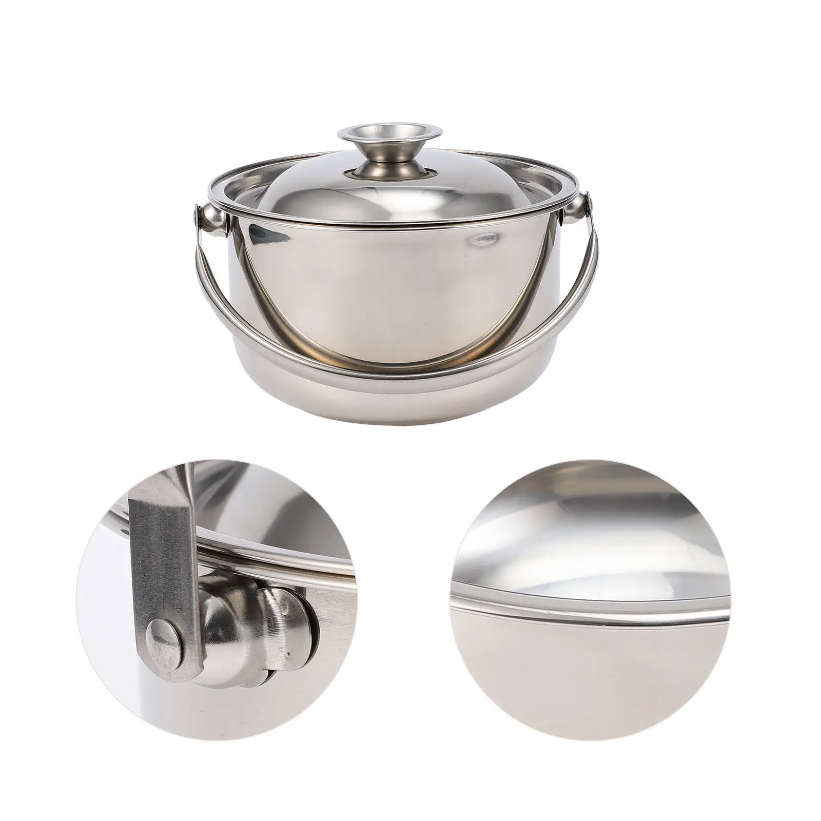 Heavy Duty Stainless Steel Soup Pot with Cover Superior Heat Distribution Rust Proof Non Stick Cooking Pot for Gas Stove Use