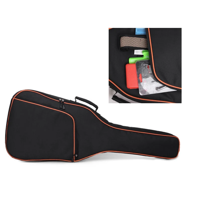40/41 Inch Acoustic Guitar Case Gig Bag 1680D Oxford Fabric Double Straps Padded 10mm Cotton Soft Waterproof Backpack