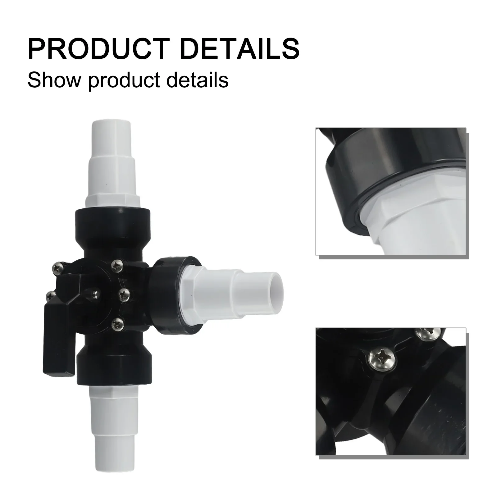 

Swimming Pool Valve Controlling Equipment Hose Diverter 1.5 Inch Adjustable Connectors PVC+Metal Pipe Connection