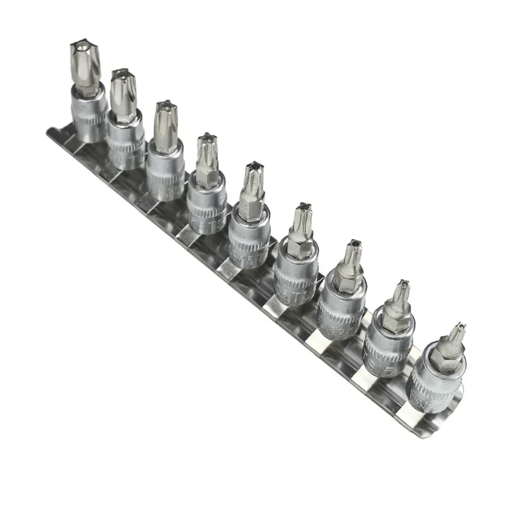 

9pcs/set 5 Point Star Torx Screwdriver Bit 1/4 Inch Drive Socket Pentalobe TS10 TS15 TS20 TS25 TS27 TS30 TS40 TS45 TS50 HandTool