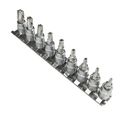 9pcs/set 5 Point Star Torx Screwdriver Bit 1/4 Inch Drive Socket Pentalobe TS10 TS15 TS20 TS25 TS27 TS30 TS40 TS45 TS50 HandTool