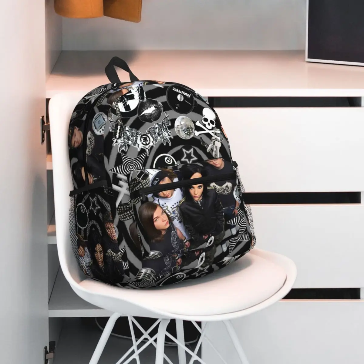 Tokio Hotel Emblem Student Backpack School Bag Hiking Travel Daypack for Boys Girls Bookbag Shoulder Bags