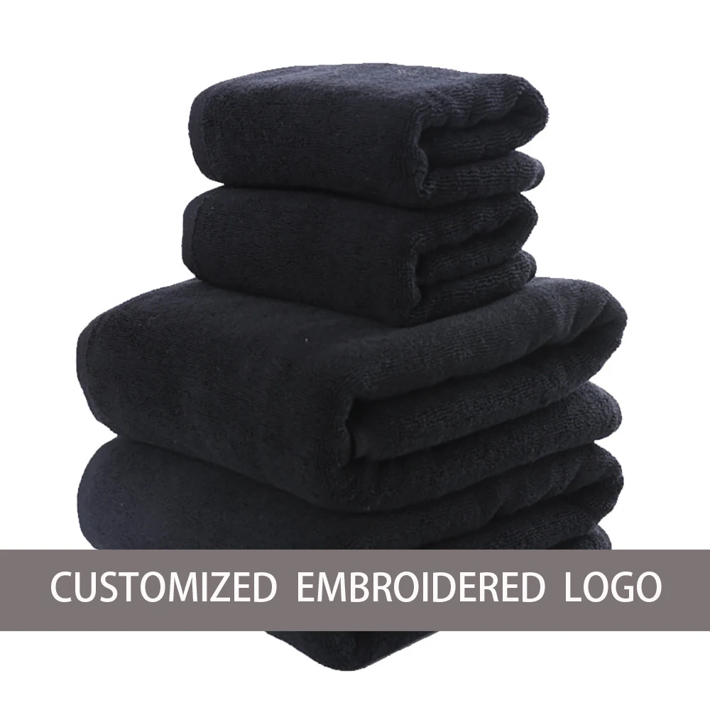 Cotton Black Bath T… - image