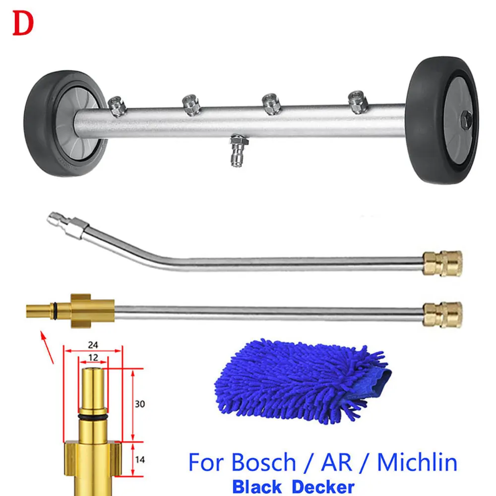 Onderwagen Schoner Water Bezem Auto Chassis Wassen Voor Karcher/Parkside/Black Decker Wassen De Bodem Van De Auto wasmachine Nozzles