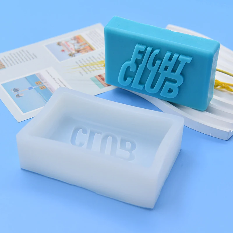 Fight Club Soap Silicone Mold Rectangle Bath Bomb Lotion Bar Making Supplies Moule Savon Molde Jabon Cake Loaf Pan Accessories