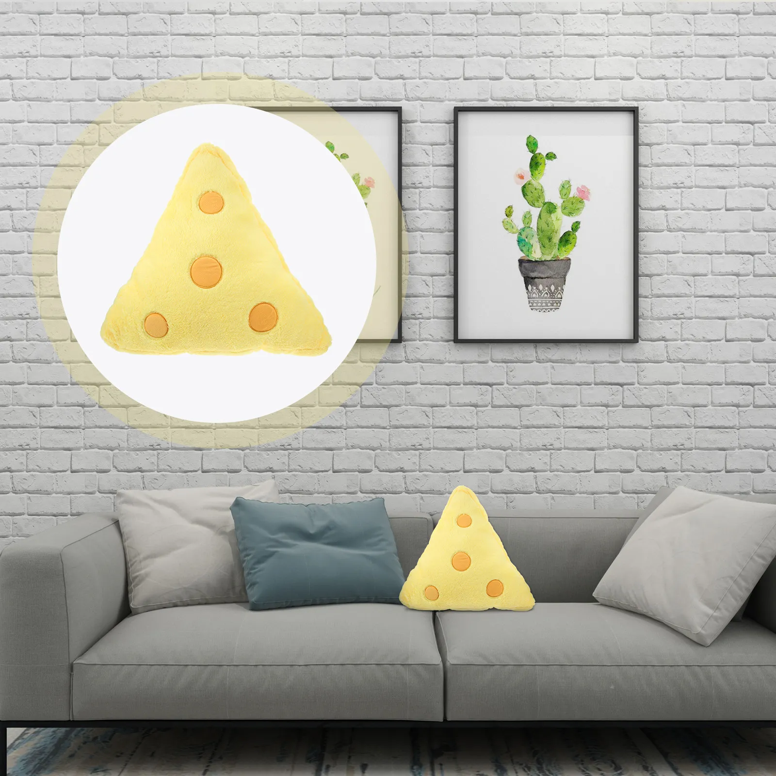 

Cheese Pillow Soft Fabric Cushion Cozy Throw Pillow Realistic Decorative Accent for Couch Home Kids Throw Pillows