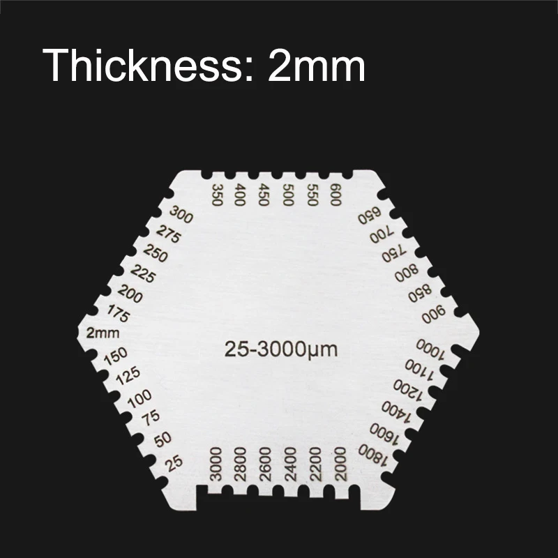 1mm Thickness Wet Film Combs 25~2000um Microns Micrometer / 1~118 Mil Dual Scale, Wet Paint Coating Thickness Step Notched Gauge