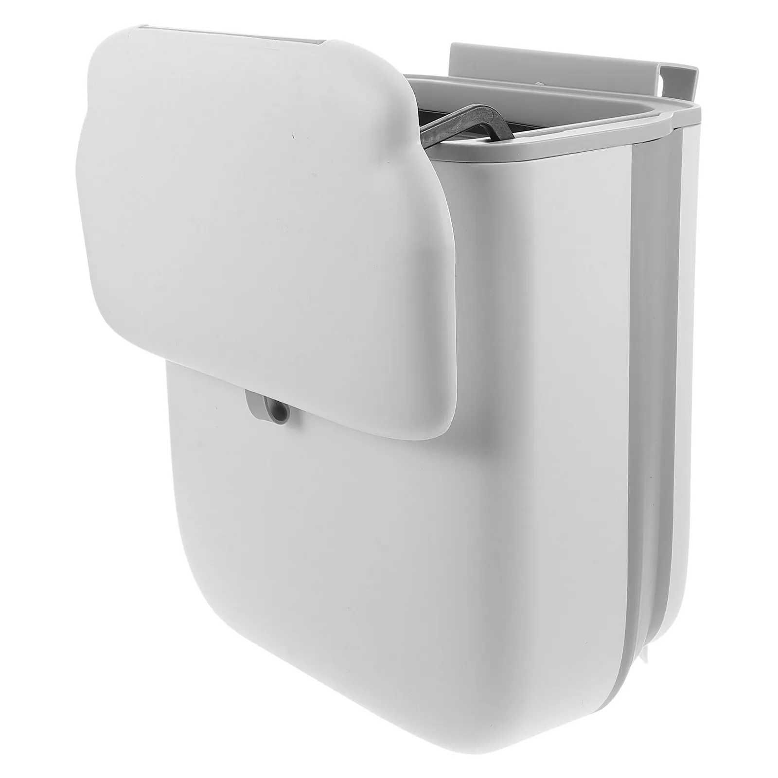 

Foldable Hanging Trash Can Lid Space Saver Kitchen Bathroom Rv Bedroom Wall Mount Plastic Garbage Bin Odor Control