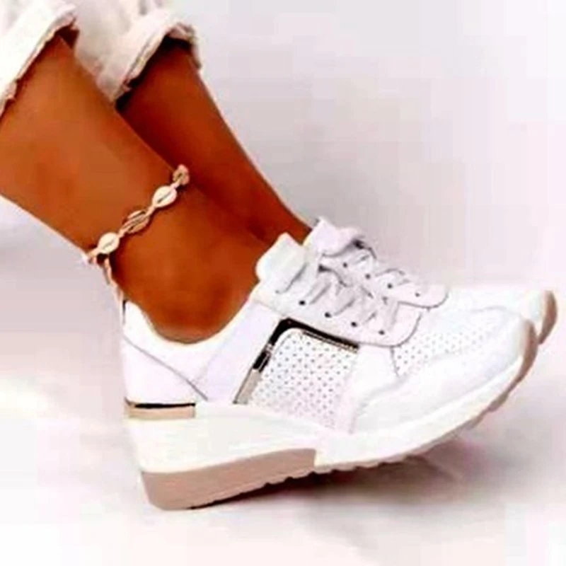 2023Sports Casual Shoes Summer New Thick Bottom Wedge Casual Shoes Strap Mesh Women Fashion Sneakers Women  Platform Basketball