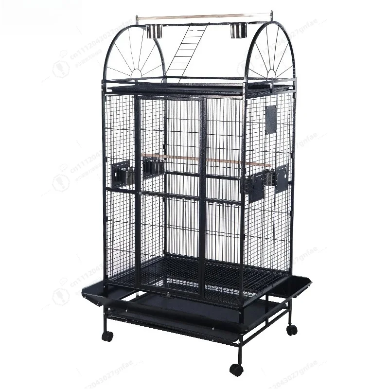 AGOTADO, NO COMPRE: Jaula de Alambre Metálica para Pájaros con Ruedas, Jaula para Canarios, Palomas, Cría de Aves, Jaulas Grandes para Pájaros