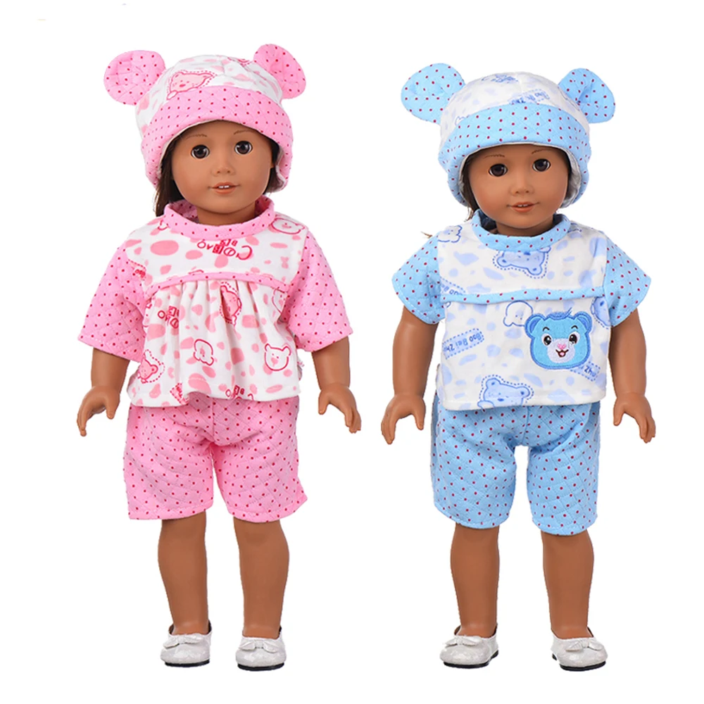 Puppen pyjama Tier kätzchen, Einhorn, Bär, Kaninchen, Giraffe, Overalls Puppen kleidung für 18 Zoll Amerikaner & 43cm Baby Neugeborene Puppe