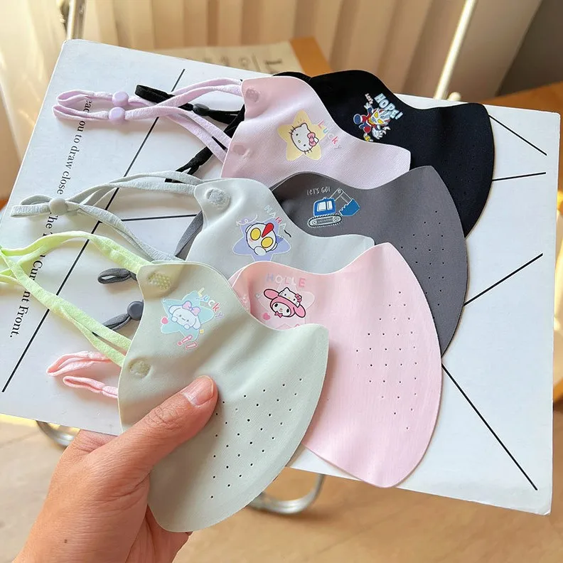 Miniso Children's Sunscreen Protection and UV Protection Mask Summer Ice Wire Thin Breathable Three-dimensional Windproof Mask