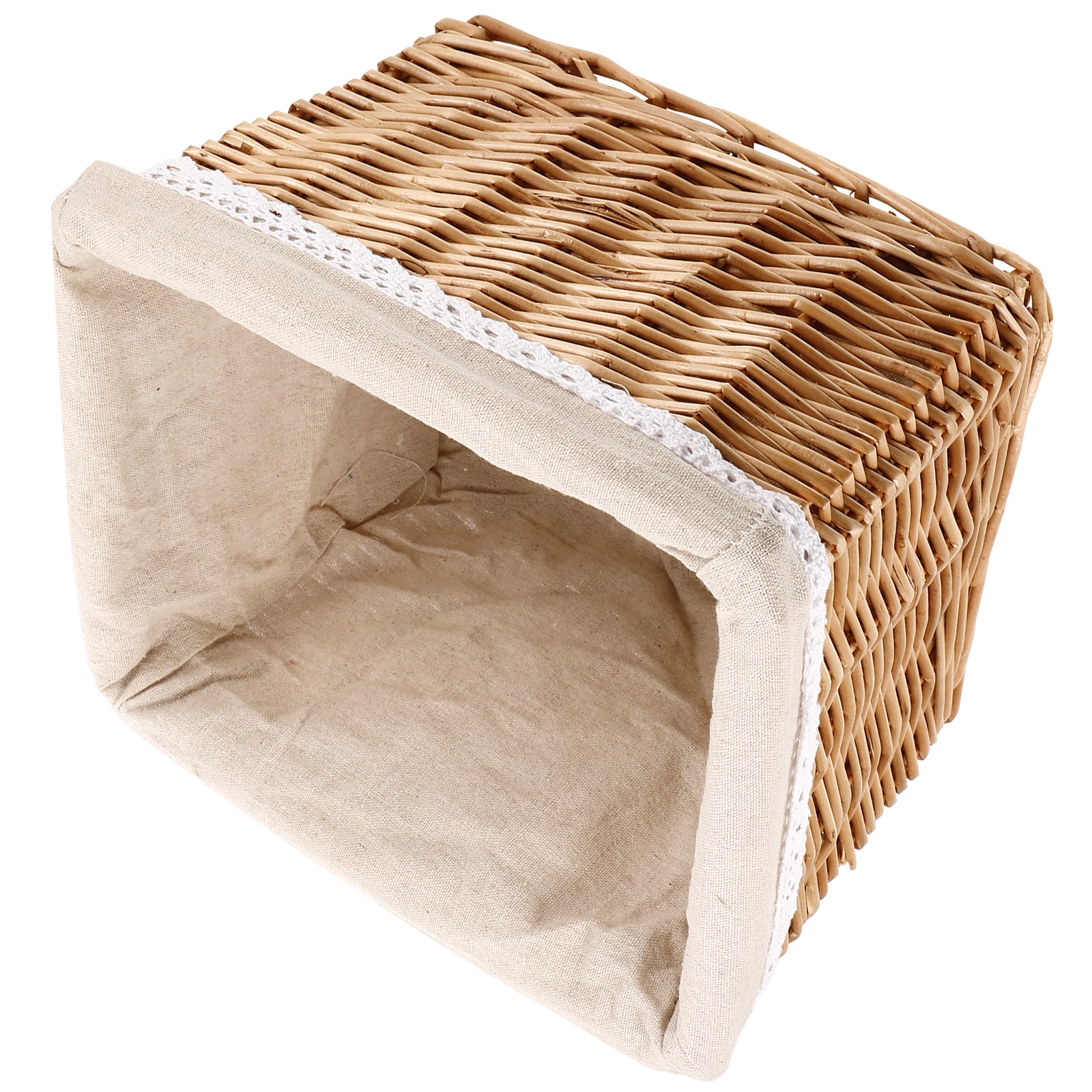 

Willow Woven Storage Basket Handmade Rattan Laundry Bin Small Original Color Simple Pastoral Style Multi Functional