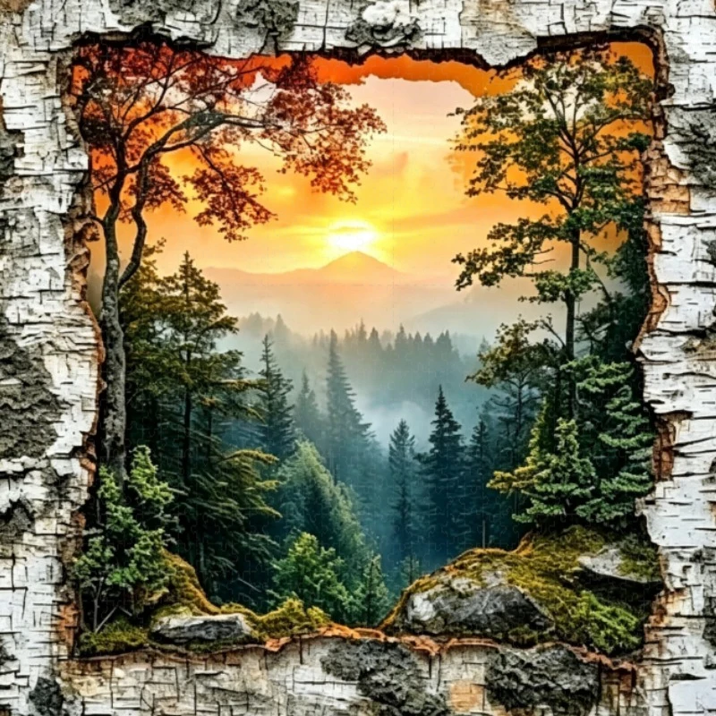 Adult Jigsaw Puzzle 500/1024 Pieces Puzzle Creative Forest Paper Puzzle Decorative Painting Exercise Brain Thinking