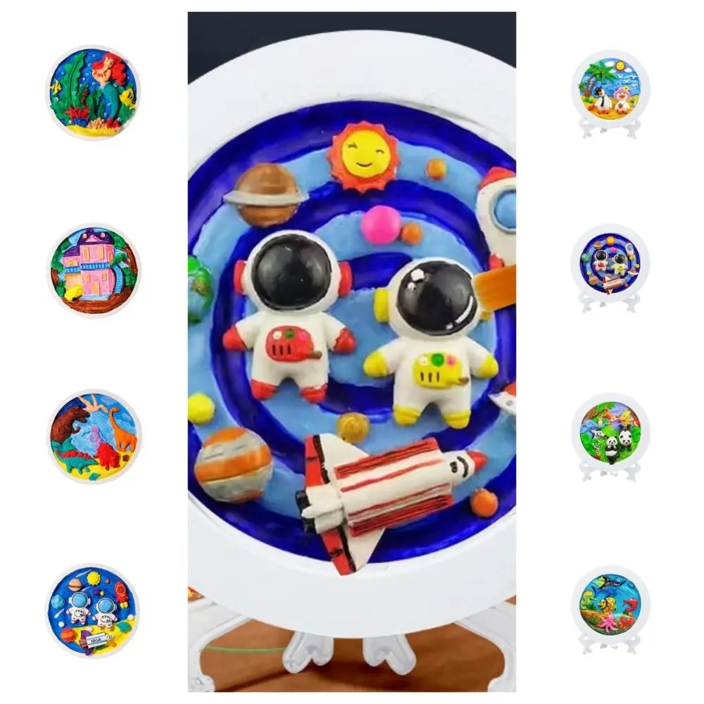 

3D Paint Pigments Gypsum Mermaid Dinosaur Painting Crafts Outer Space Fish Gypsum Ceramic Toys Boys