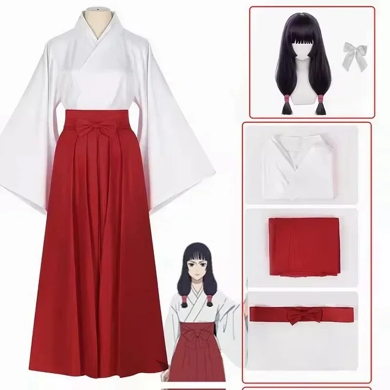 ♥ 2026 New Anime Jujutsu Kaisen Iroi Cosplay Costume Iori Utahime Kimono Uniform Wig Full Suit For Women Halloween C ★ Look at m view 4