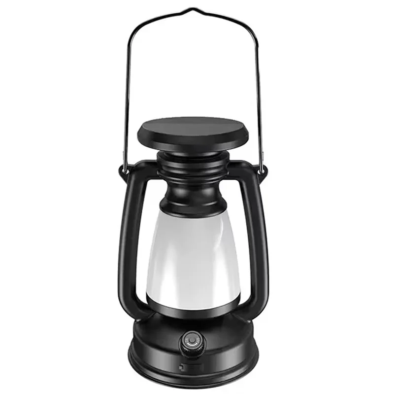 ABVJ-Solar Camping Lantern Portable Camping Lantern Atmosphere Light Lighting Outdoor Tent Retro Lantern