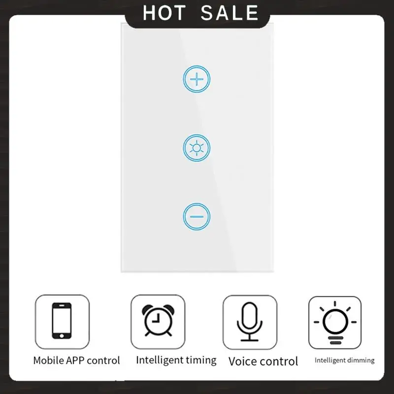 

24-Hour Delivery Tuya Wifi Smart Dimmer Switch US Smart Life APP Control Wall Touch Switch Smart Glass Panel Works With Alexa Go