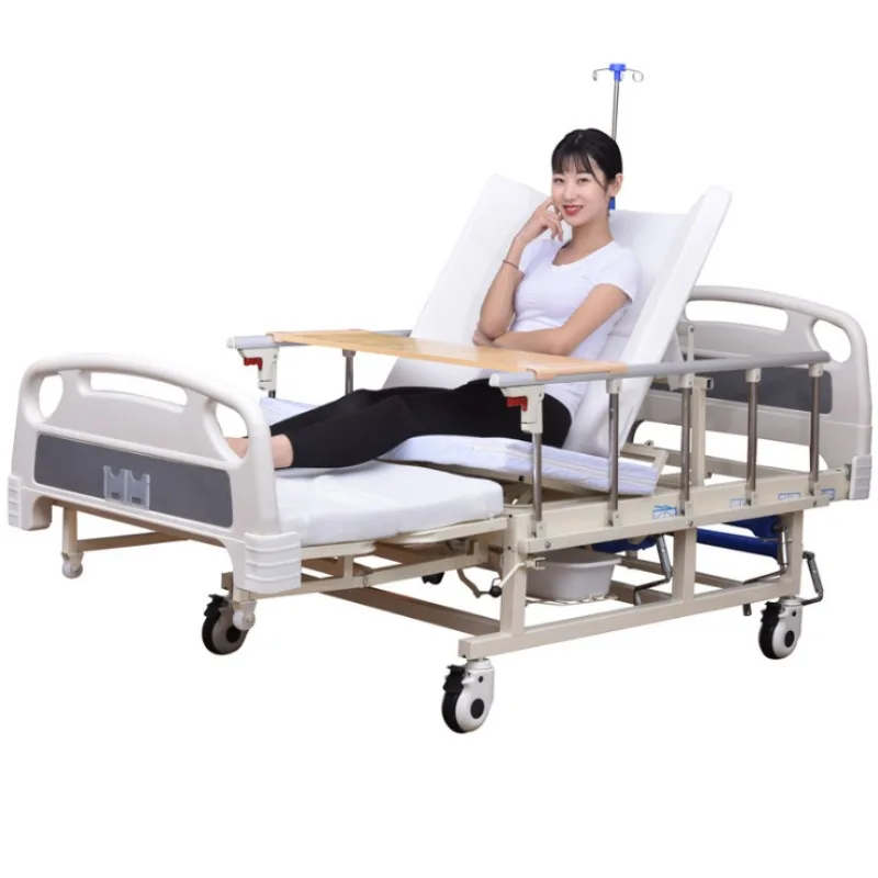 Factory wholesale ABS manual double shake two-function nursing bed multi-function medical bed elderly patient hospital bed