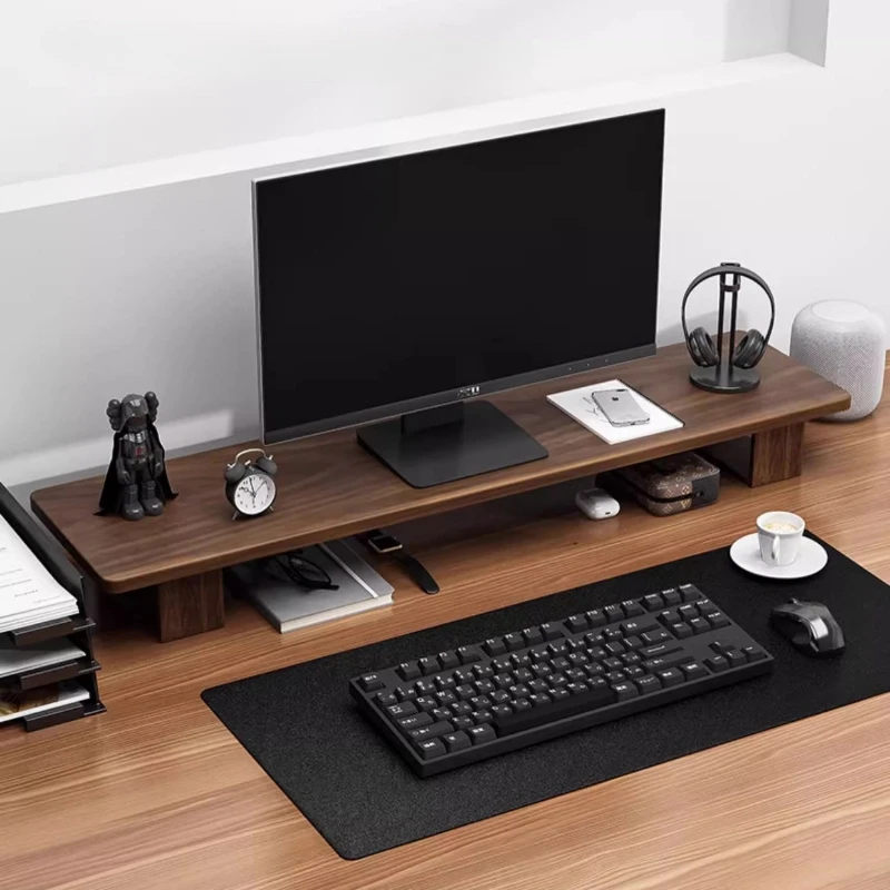 Wooden Monitor Support Office Table Monitors Storage Riser Bracket Desktop Computer Organizer Height Increase Stand Monitor Base
