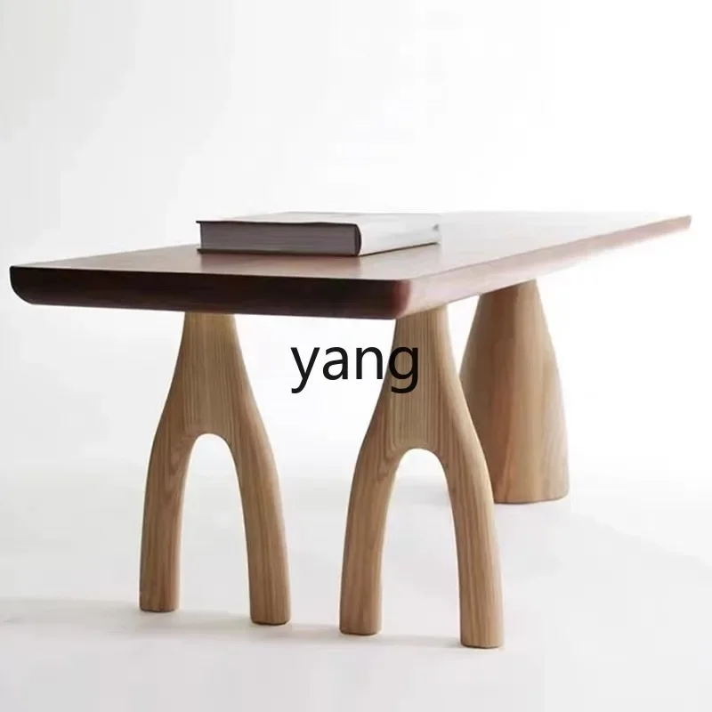 

yjq log negotiation table tea table walnut medieval rectangular conference table