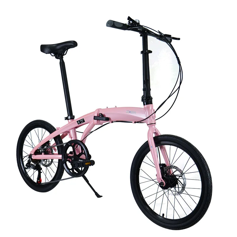 Kosda Aluminum Alloy Adults Bike Ultralight Mini 20 Inch 7 Speed Folding Bicycle Multiple Speed Double Machine Disc Brake Urban