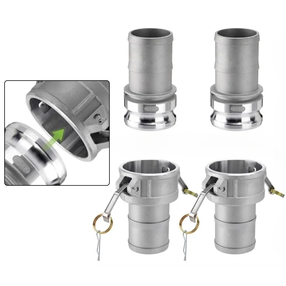 

2 Pieces Aluminum Camlock Cam and Groove Hose Fittings Type A + Type D for Heavy Duty and Leak Hose Connections