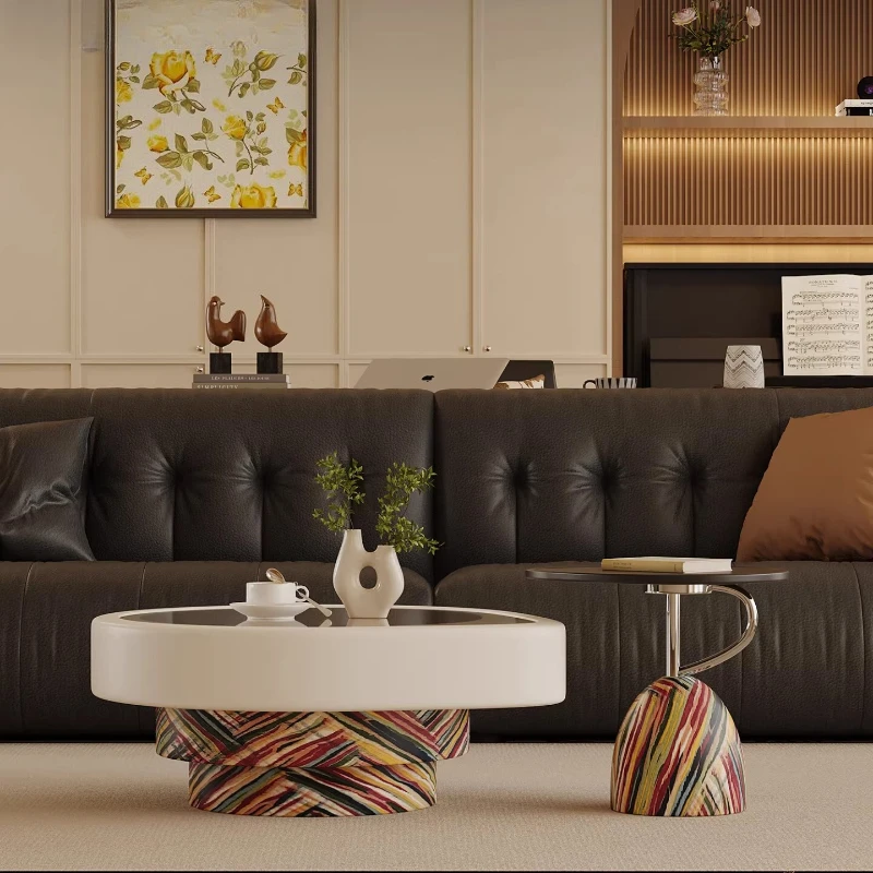 

Special-shaped glass coffee table combination designer art Internet celebrity coffee table living room