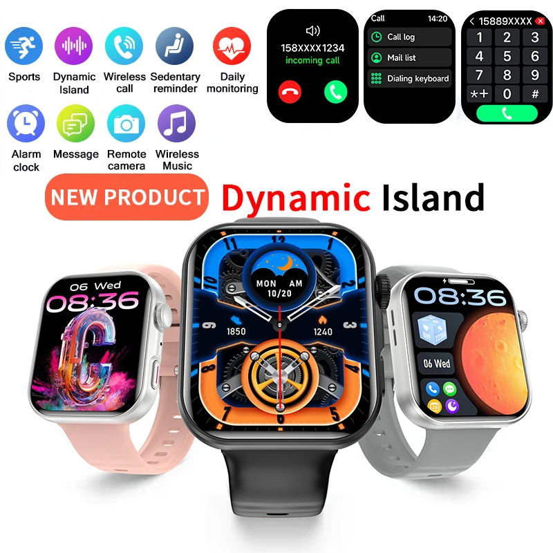 

2026 1.83 inch ECG Men Smart Watch IPS Color Display Military Grade Outdoor Sports Health Three Rings BT Call 2026 Smartwatches
