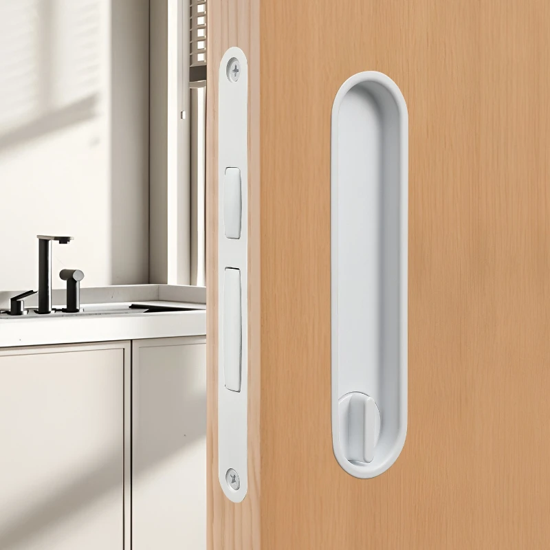 

Concealed Sliding Door Handle Side Lock for Bathroom Kitchen Balcony Wooden Pocket Door