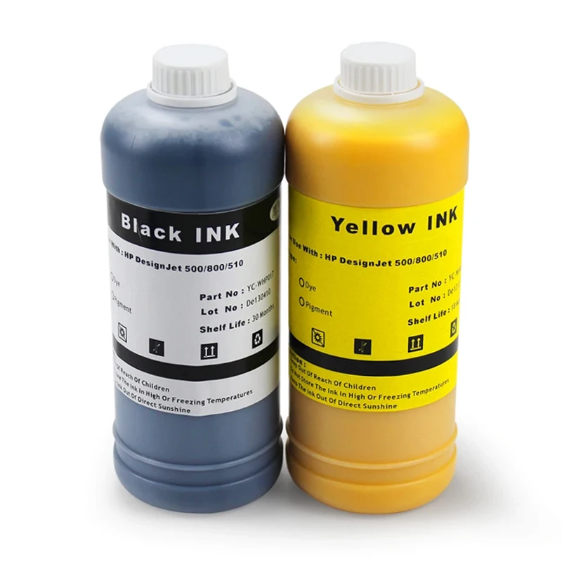 Botella de tinta pigmentada HP82, 4 colores para impresora HP 82, HP Designjet 1000, 500ps, 500, 800ps, 800 ml, 1000ML, ml