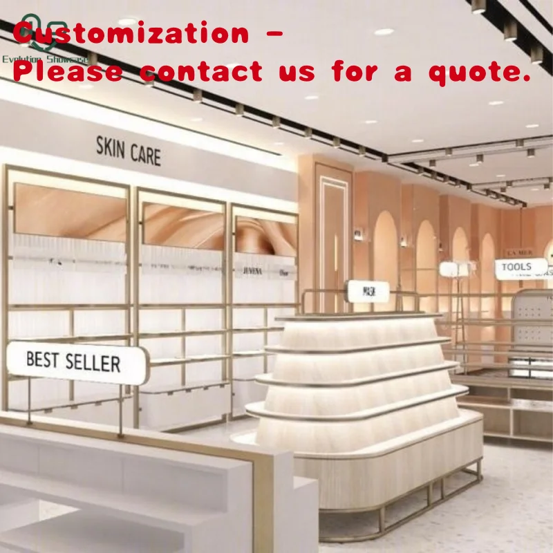 

На заказ. Роскошное освещение, подставка для косметического магазина, розничная витрина для макияжа, витрина Gondola, украшение для макияжа