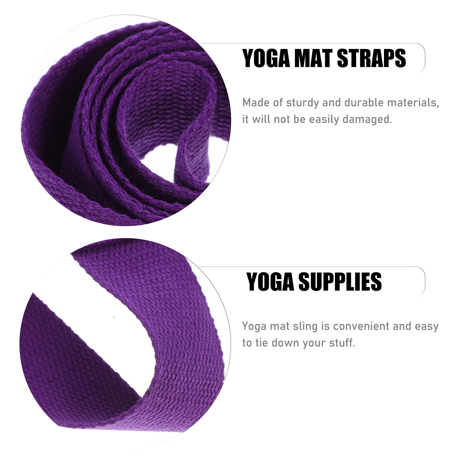 

2Pcs Yoga Mat Carrier Strap Adjustable Loop Design for Easy Tying and Fastening Camping Supplies Yoga Mat Straps