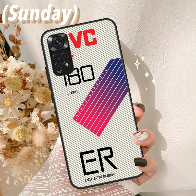 ريترو VHS غطاء الشريط ل Xiaomi Redmi ملاحظة 13 برو 9 10 11 12 14 برو 11S 12S حالة ل Redmi 13C 14C 10C 12C