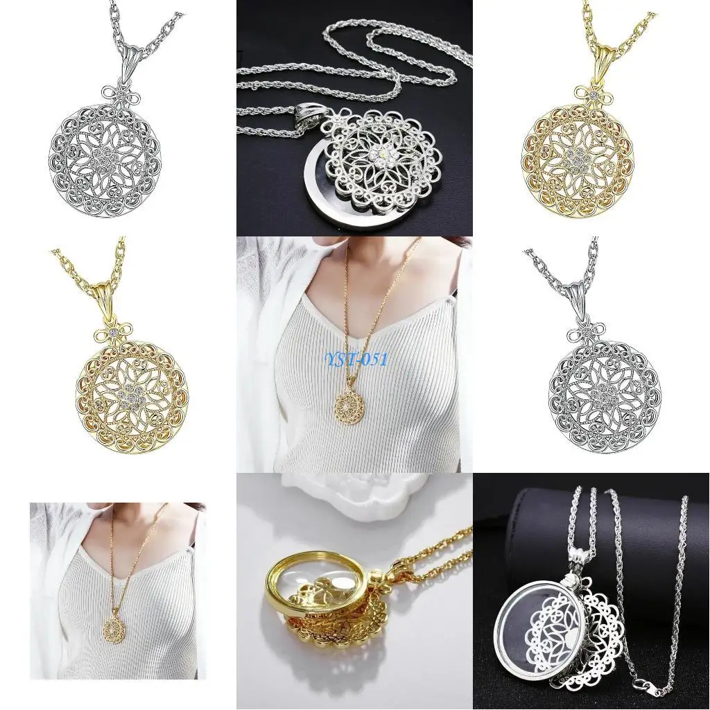 

E15A Elegant Magnifier Pendant Necklace 3X Lightweight Accessory Glass For Reading Books Map Small Prints