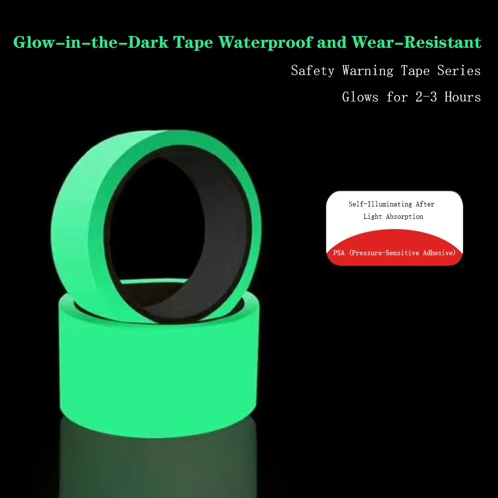 Ultra-Bright Glow Tape 9.8 FT Length Glow In The Dark Tape Strong Adhesive Waterproof Glow In The Dark Tape For Safety Decor