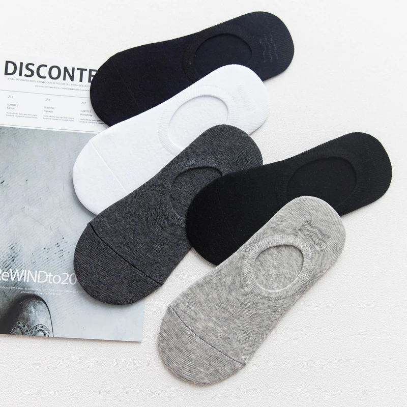 10Pair/Lot Men Boat Socks Summer Autumn Breathable Fashion Non-slip Silicone Invisible Cotton Socks Male Ankle Sock High Quality