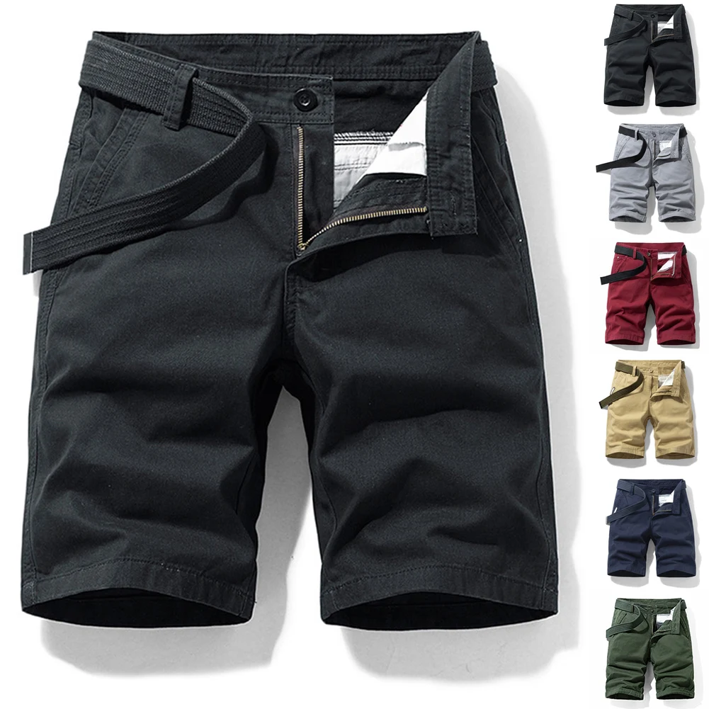 Mens Straight Pants Loose Casual Pockets Trendy Shorts Breathable Simple Sports